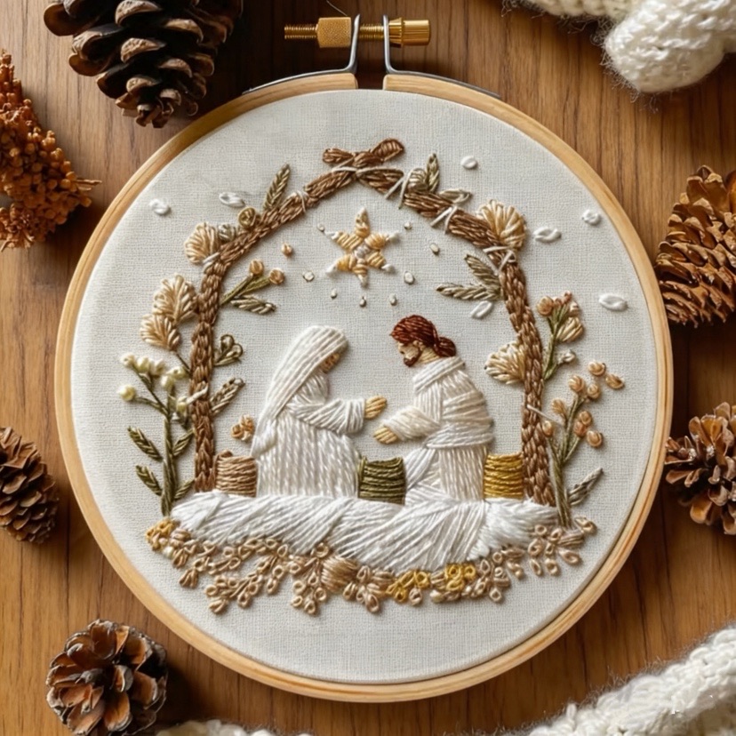Embroidery Online - Kit Bordir Natal Kelahiran Yesus dengan